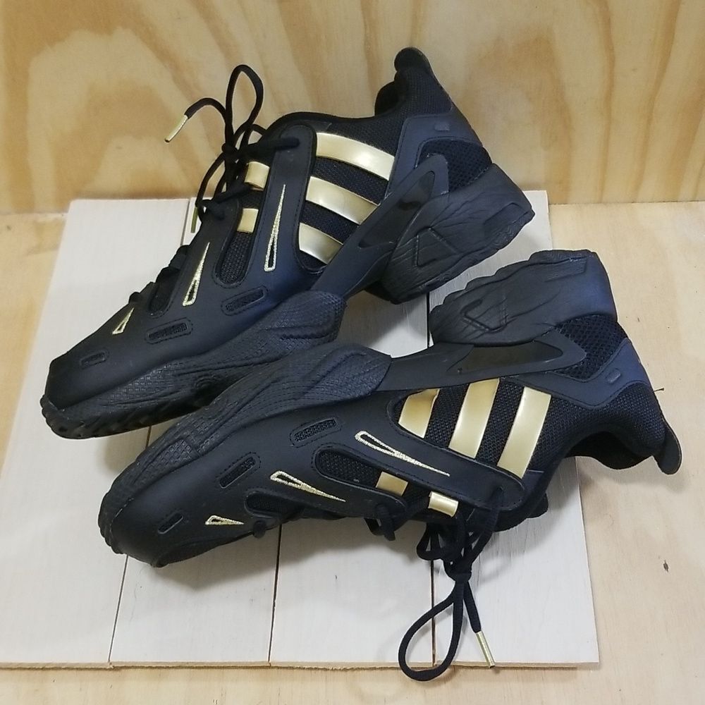 Adidas Men's Size 13 Eqt Gazelle Black & Gold Ath… - image 3